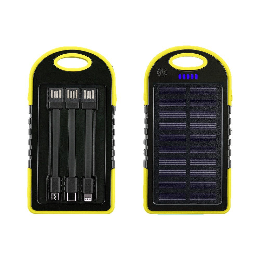 Portable Solar Power Bank with Integrated Cable Management and Fast Charging Function Stornfield