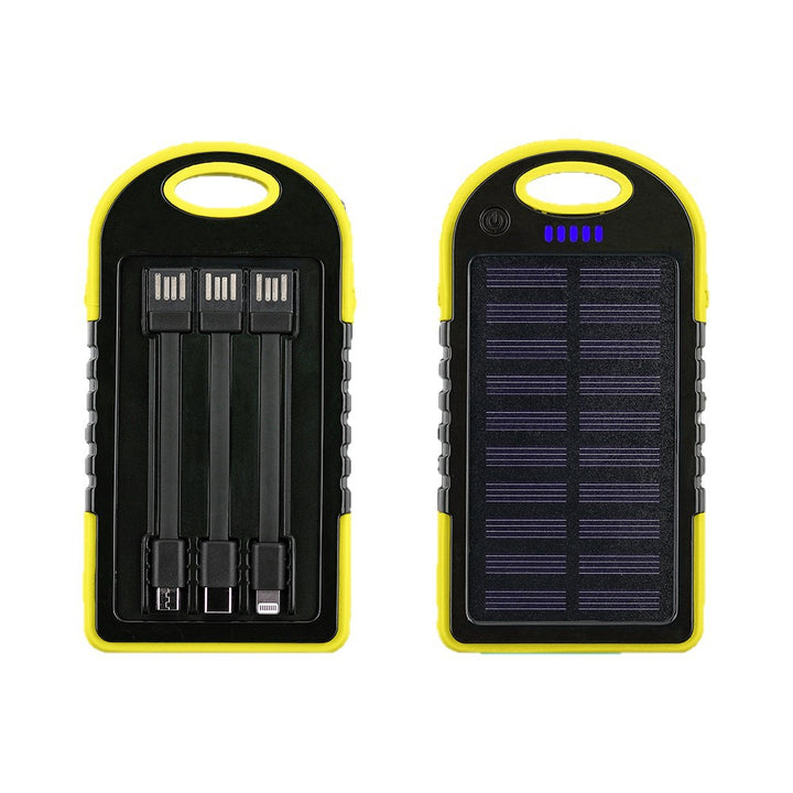 Portable Solar Power Bank with Integrated Cable Management and Fast Charging Function Stornfield