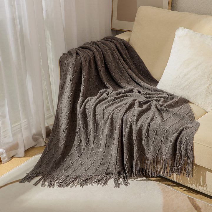 Women’s knitted blanket with textured wave pattern Stornfield