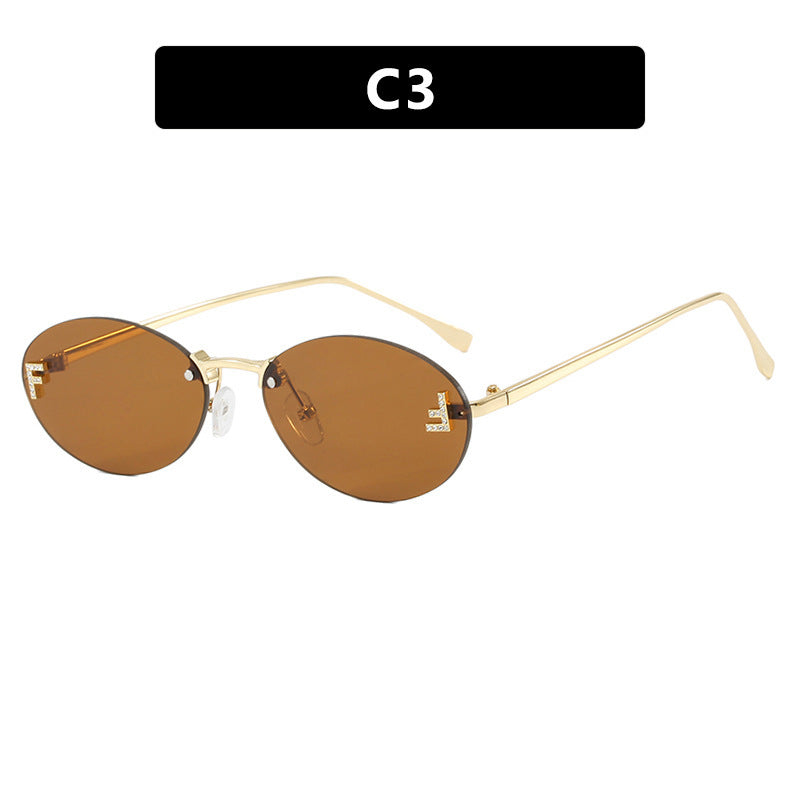Women's fashionable sunglasses with elegant, round lenses and delicate metal frame Stornfield