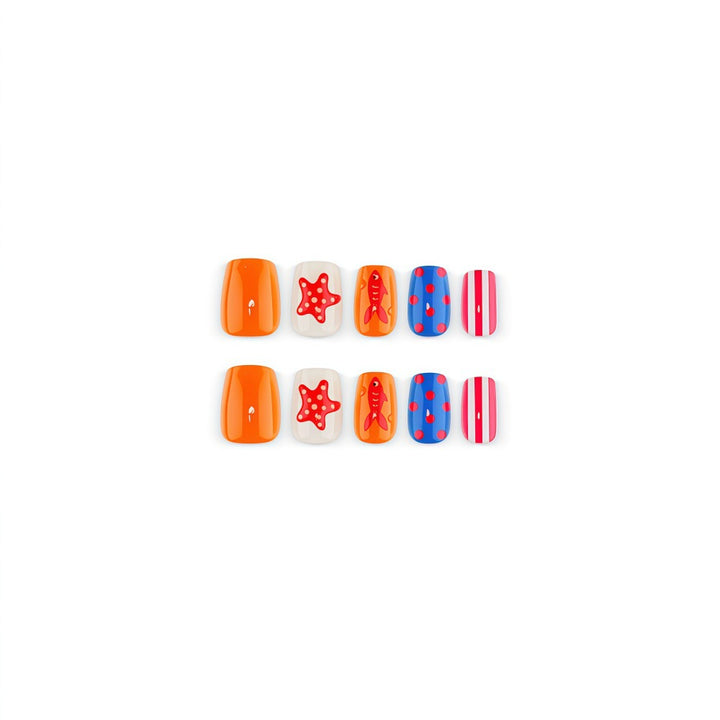 Artificial Nail Set with Maritime Motifs Stornfield
