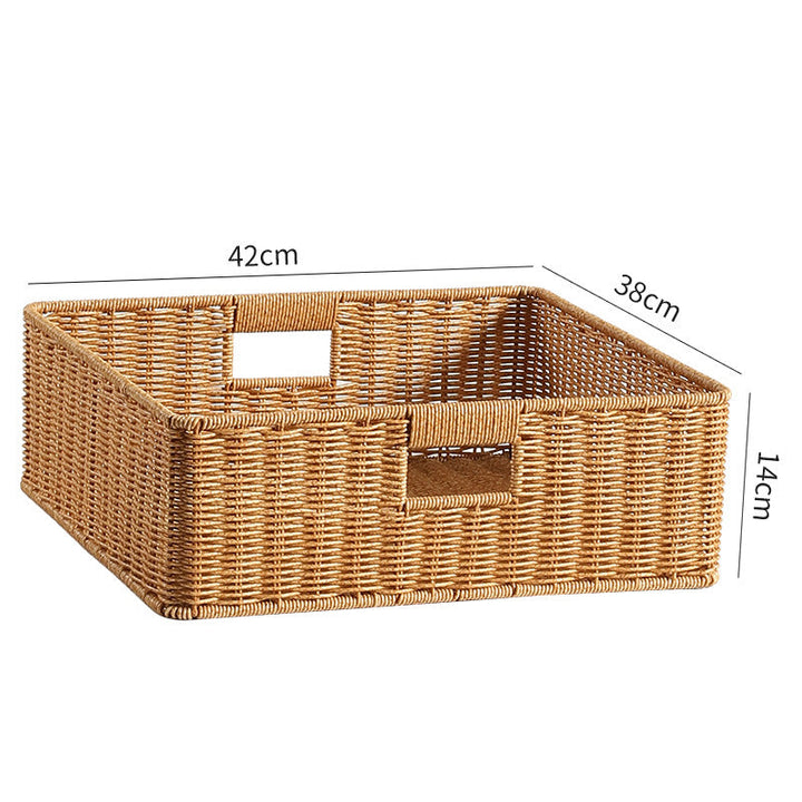 Handwoven Rectangular Storage Basket with Cut-Out Handles Stornfield