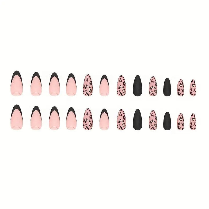 Acrylic nail set with glamorous leopard pattern and elegant accents Stornfield