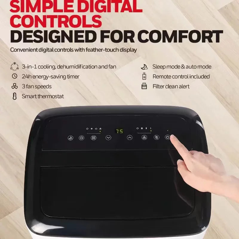 Unisex One Size smart wearable air conditioner with WiFi app control, dehumidifier, fan and digital touch display Stornfield