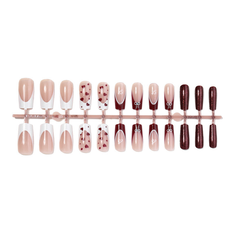 Creative Nail Art Set with Heart and Glitter Accents Stornfield