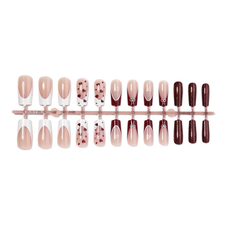 Creative Nail Art Set with Heart and Glitter Accents Stornfield