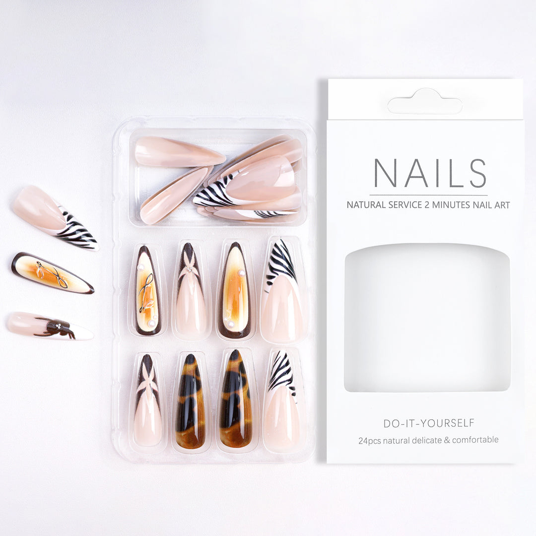 Artificial nails with elegant droplet and animal designs Stornfield