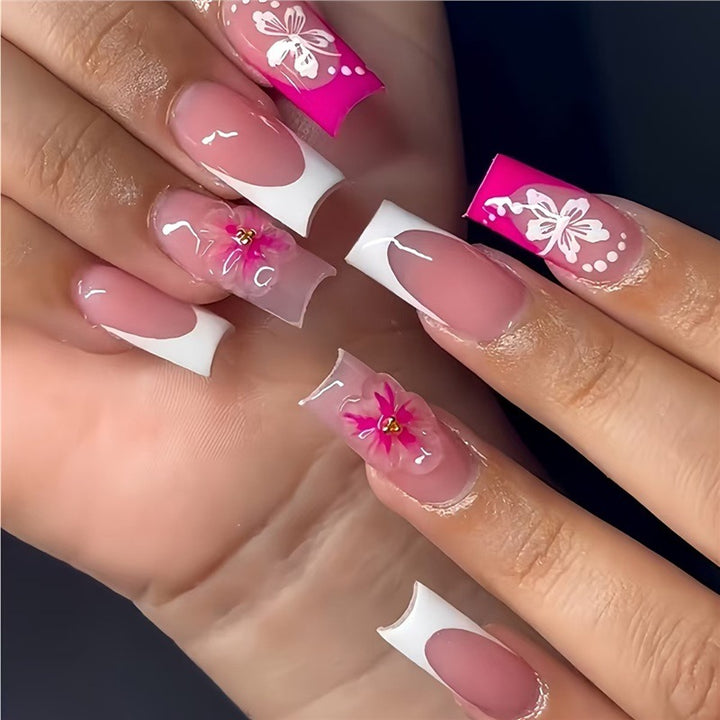 Floral Accent Decorative Press-On Nails Stornfield