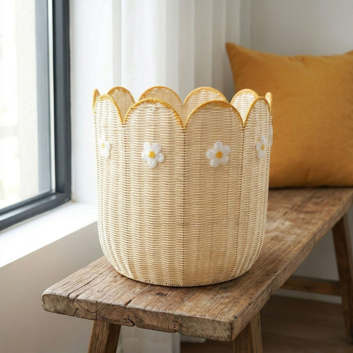 Decorative Scalloped Edge Woven Basket Stornfield