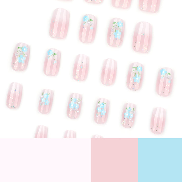 Artful nail extensions with floral design Stornfield