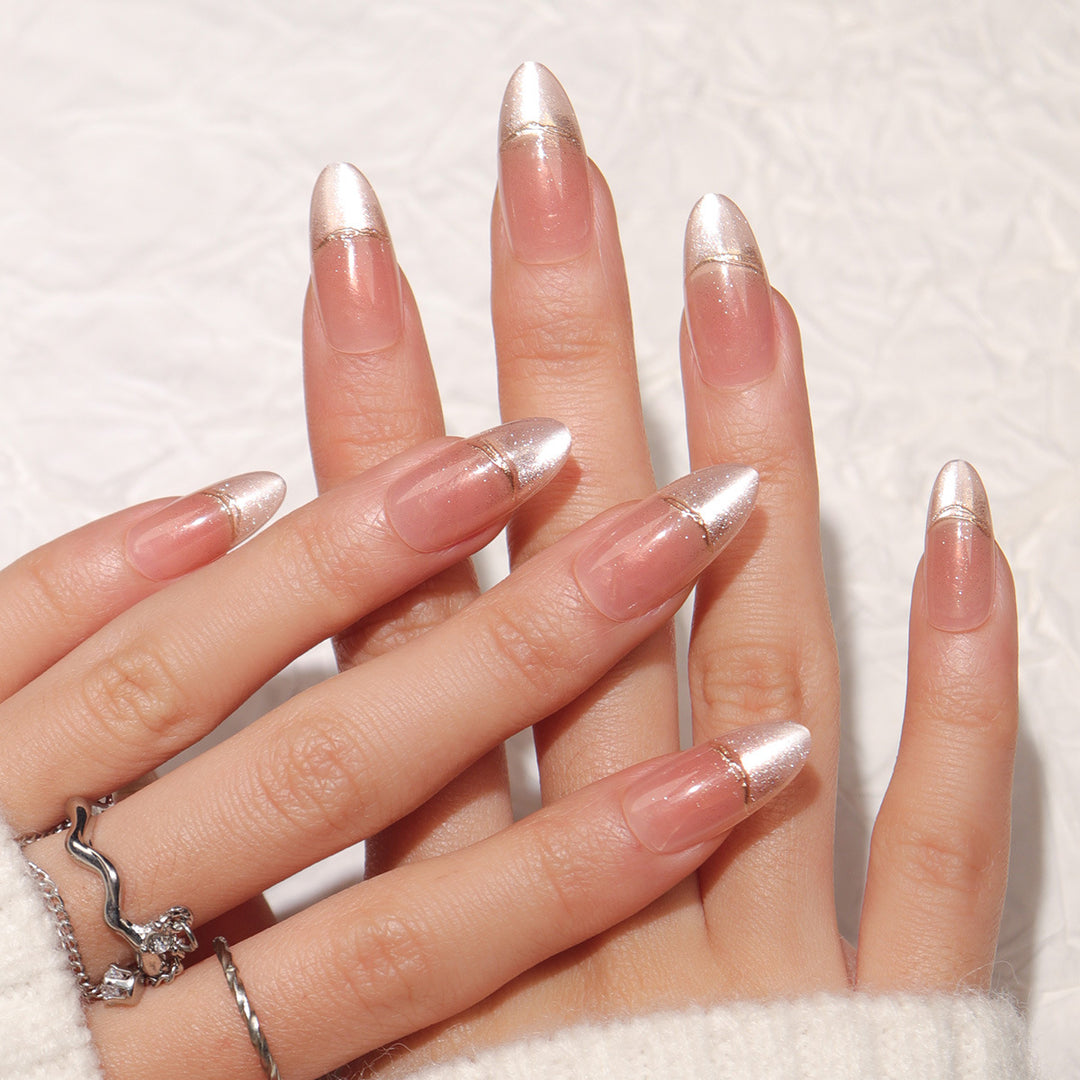 Elegant Stiletto Press-On Nails with Pearlescent Finish Stornfield