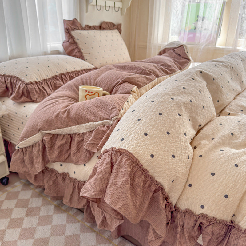 Playful Animal-Themed Ruffled Bedding Set