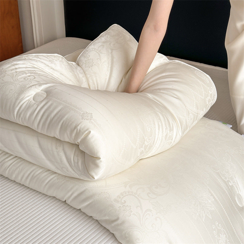 Luxury Button-Tufted Jacquard Hypoallergenic Duvet Insert
