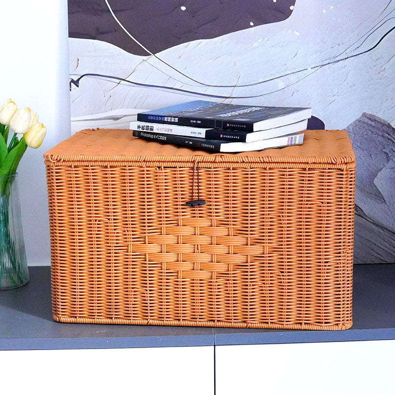 Women rectangular laundry basket made of woven material Stornfield