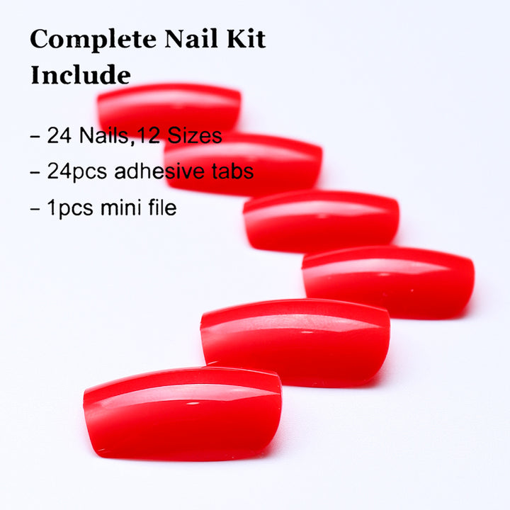 Premium Glossy Square Press-On Nails Stornfield