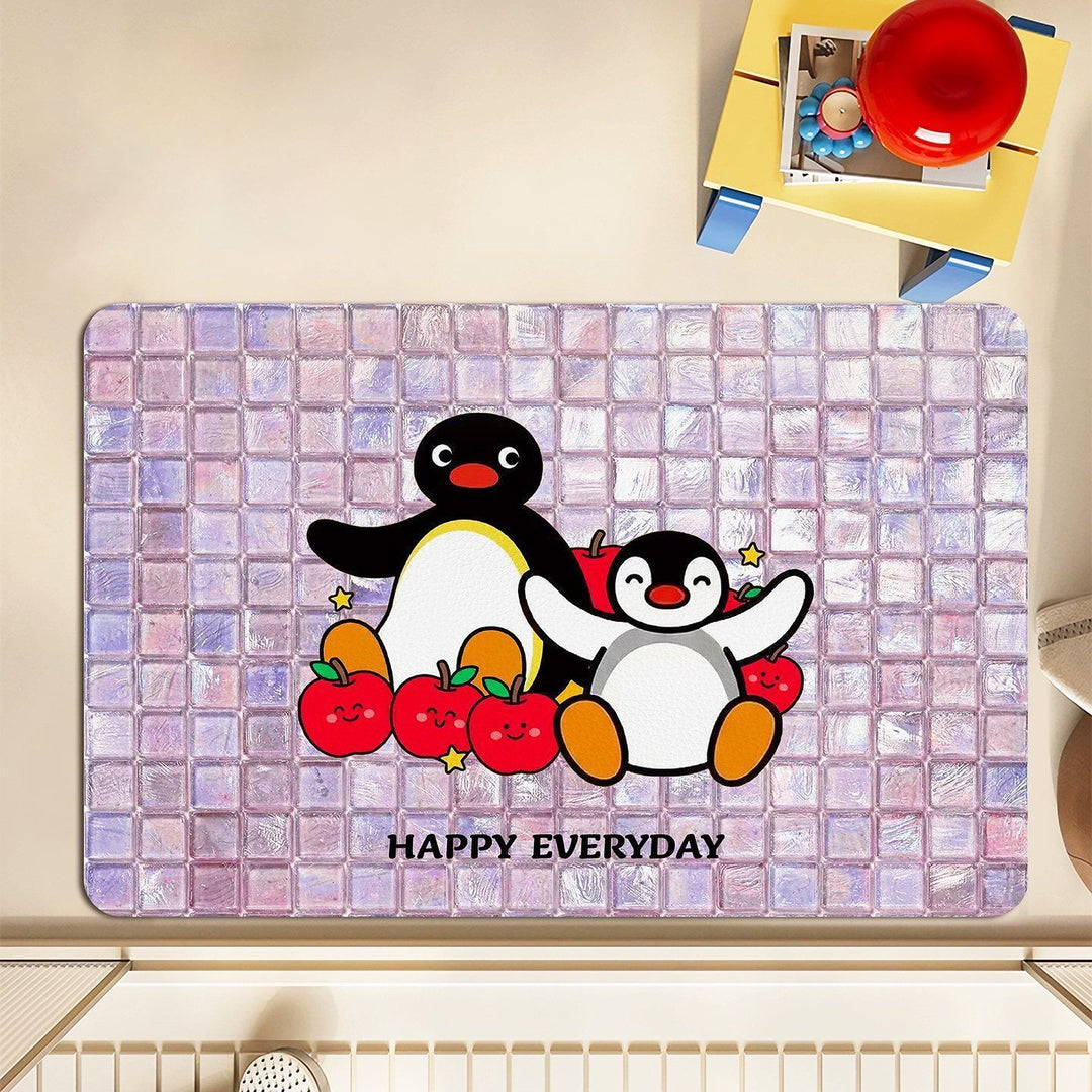 Cute Penguin-Themed Bath Mat