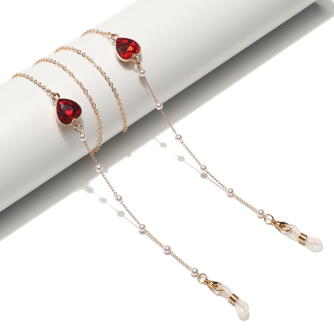 Heart-Shaped Crystal Eyewear Chain Stornfield