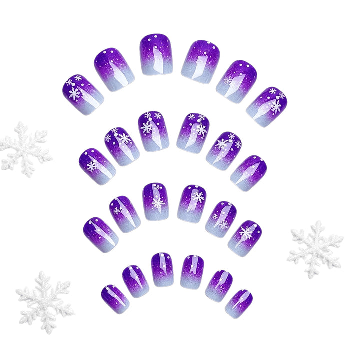 Glittering artificial nails with snowflake design Stornfield