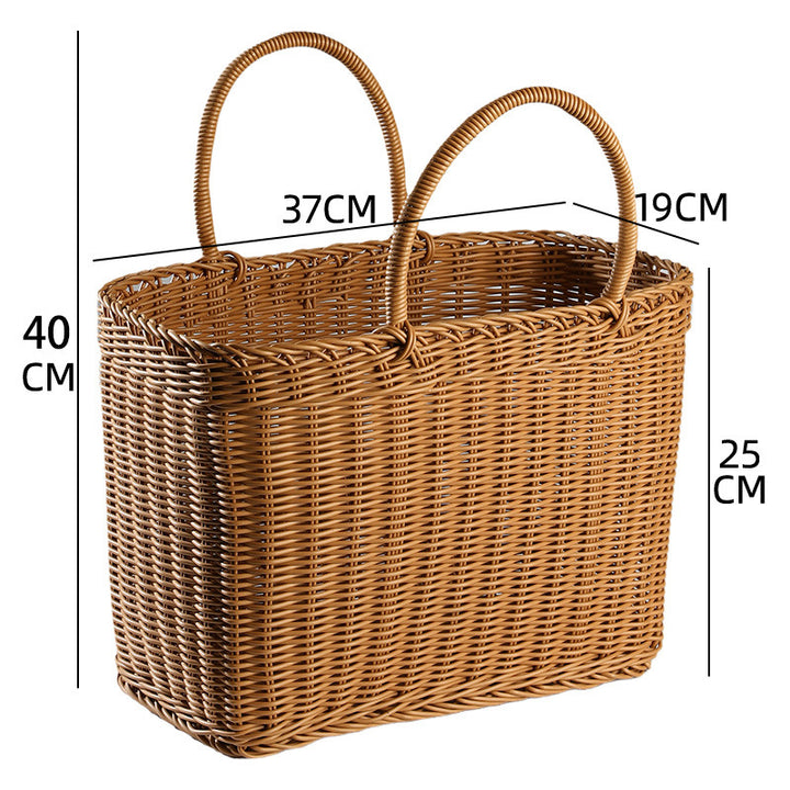 Unisex Handwoven Shopping Basket with Two Handles Stornfield