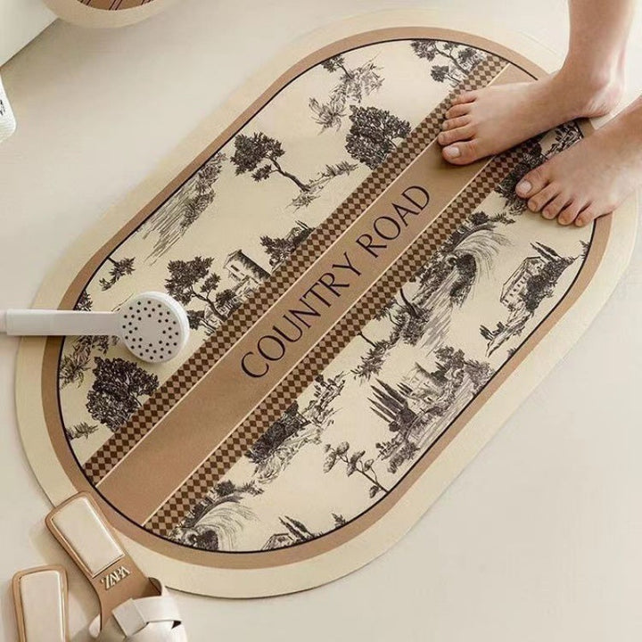 Elegant Floral Design Bath Mat Stornfield