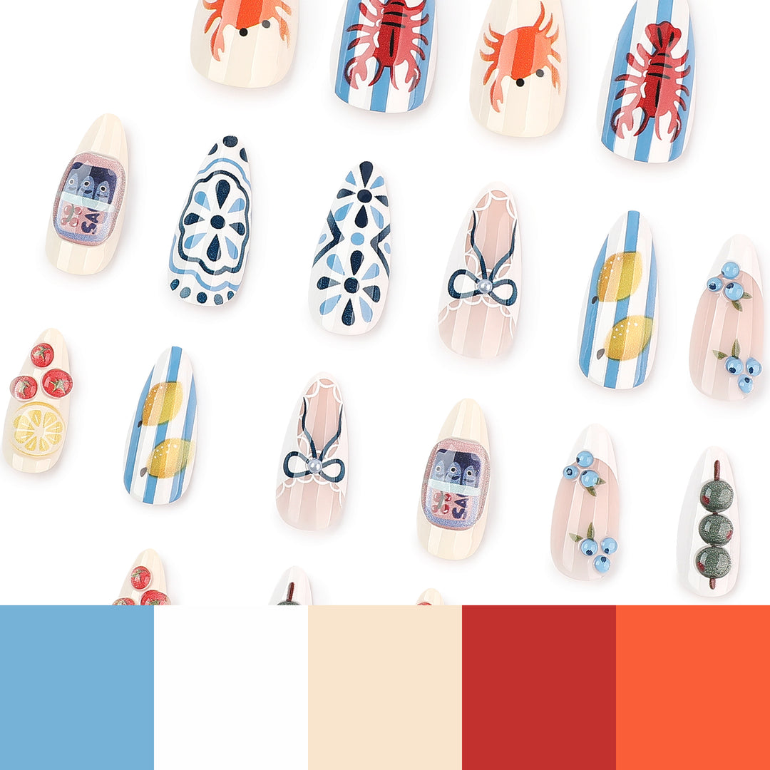 Artistic acrylic nails with unique designs Stornfield