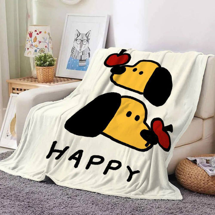 Cartoon Cat-Themed Fleece Throw Blanket