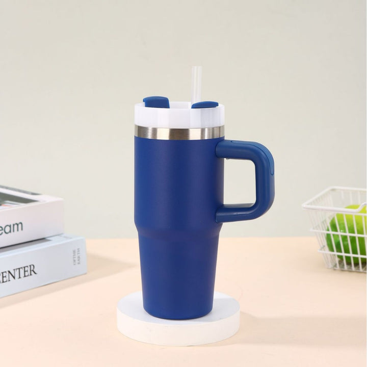 Unisex noble insulated cup with practical straw Stornfield