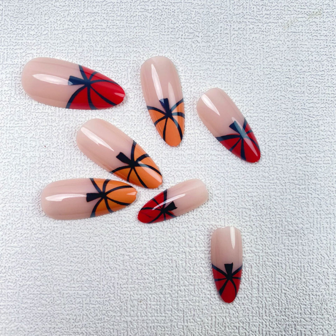 Artistic Basketball-Themed Press-On Nail Set Stornfield