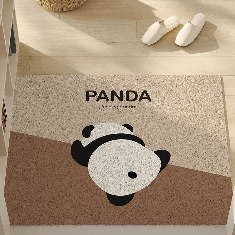 Playful Panda-Themed Floor Mat