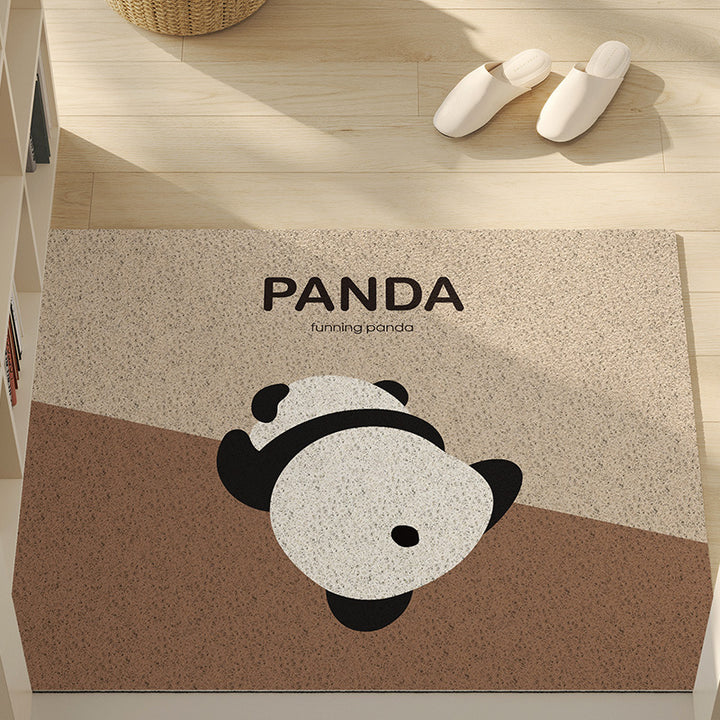 Playful Panda-Themed Floor Mat