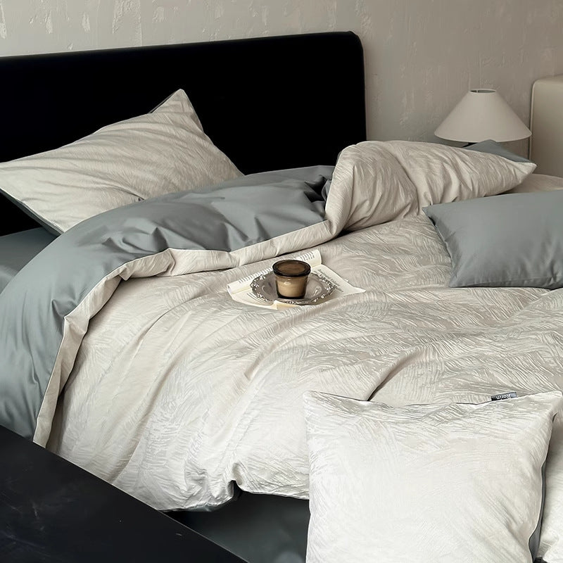 Luxurious Textured Satin Bedding Set Stornfield