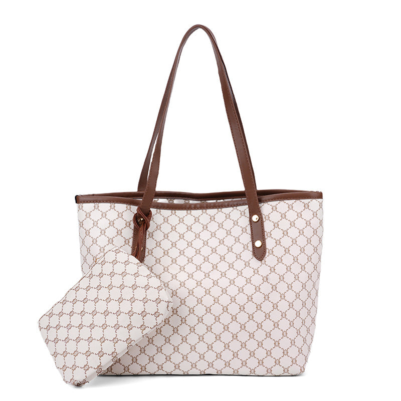 Elegant Designer Tote Bag with Matching Pouch