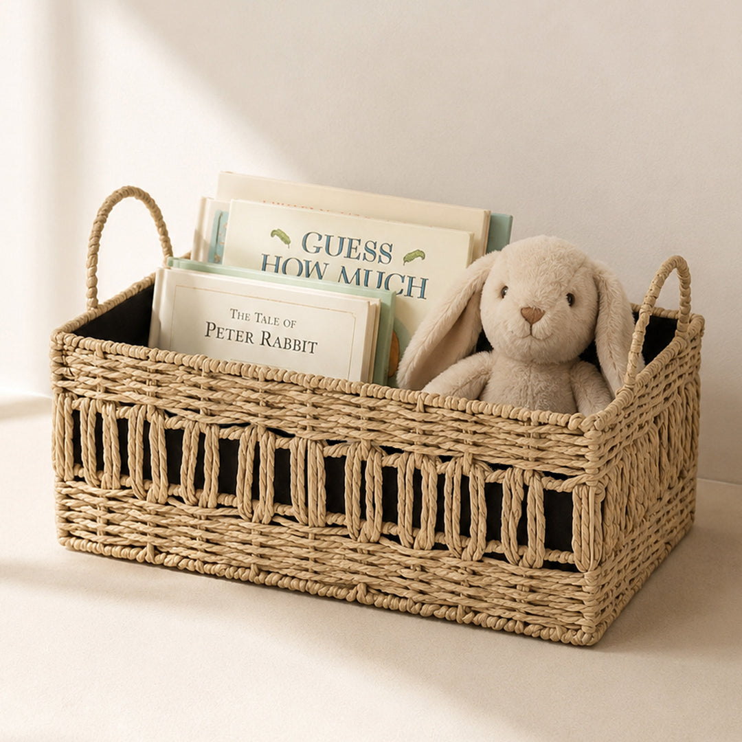 Versatile storage basket made of natural material Stornfield