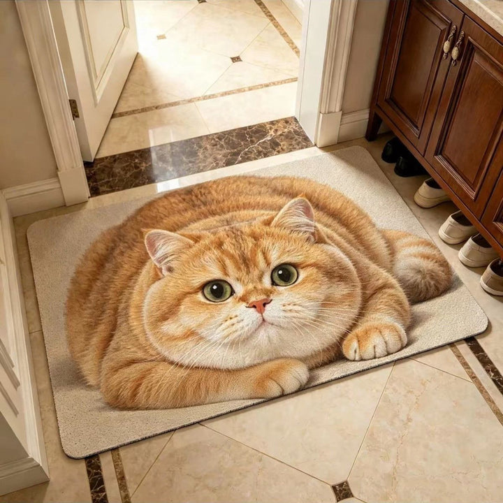 Cute Cat-Themed Plush Area Rug