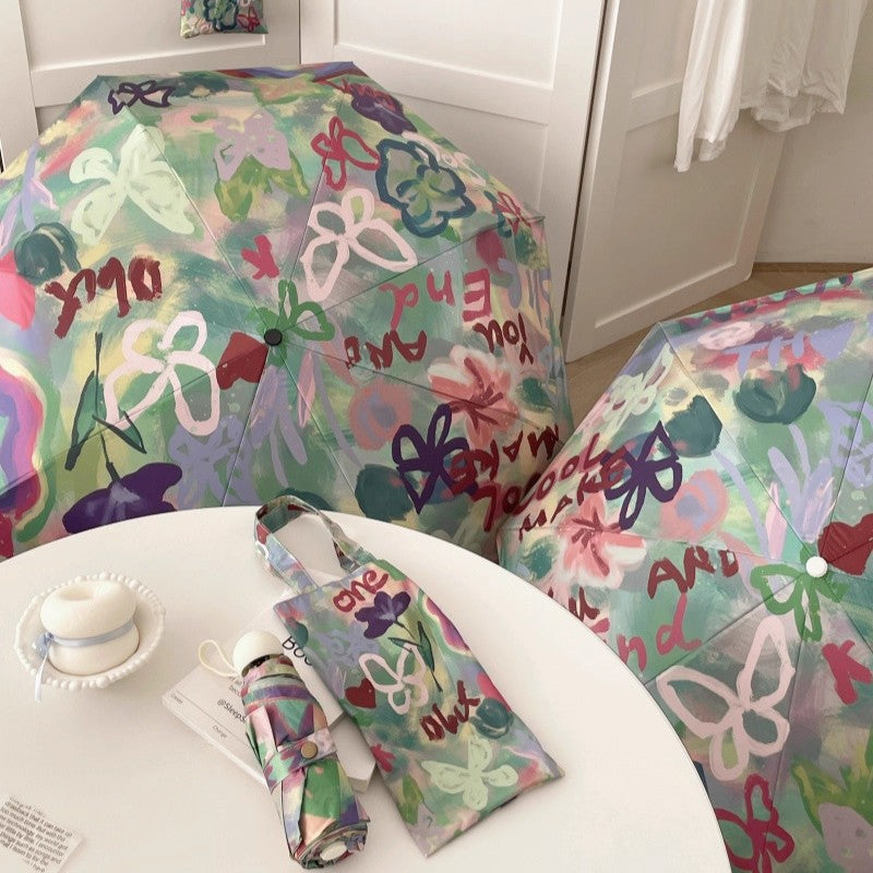 Ladies Foldable Rainbow Retouch Rain Umbrella Stornfield