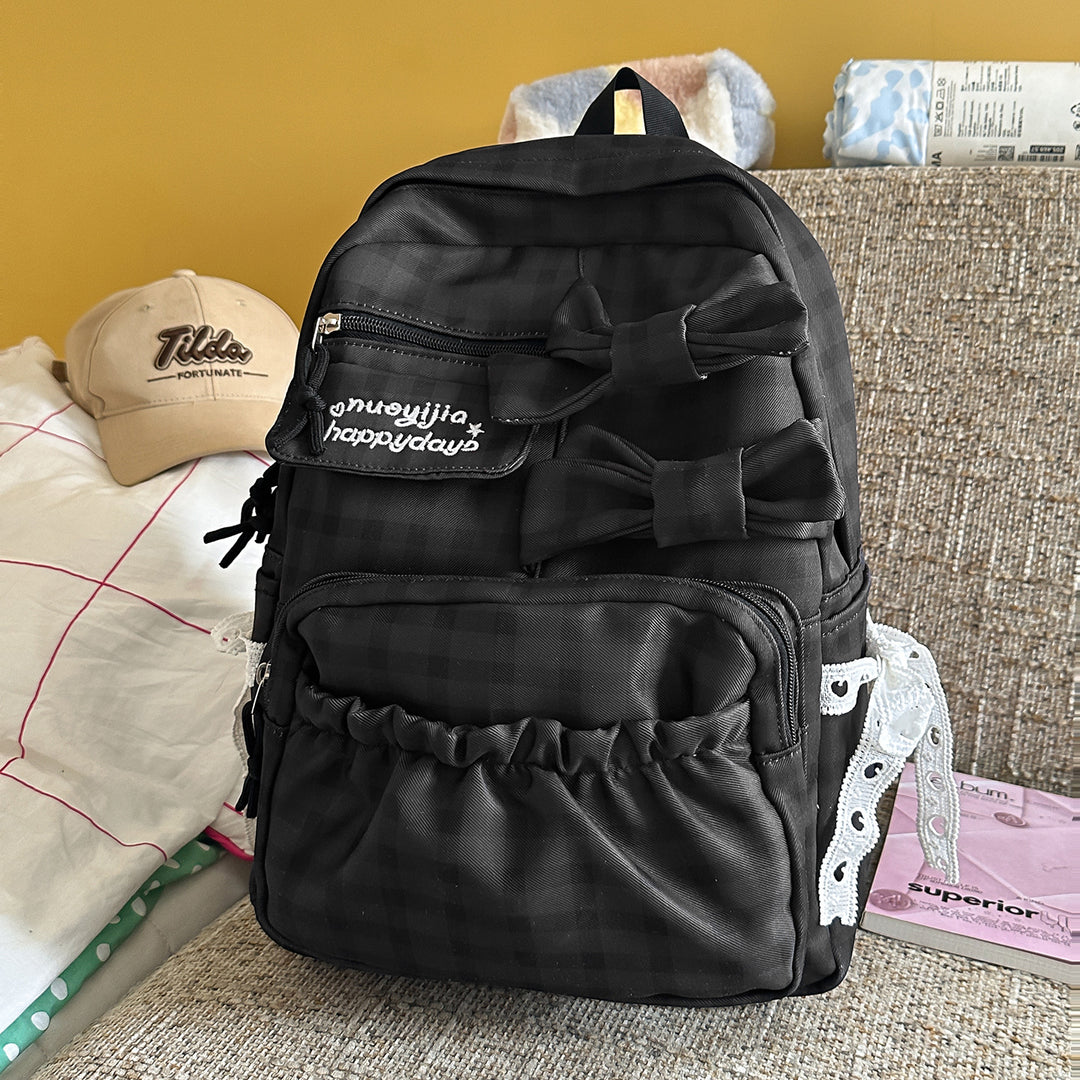 Bow-Embellished Casual Backpack Stornfield