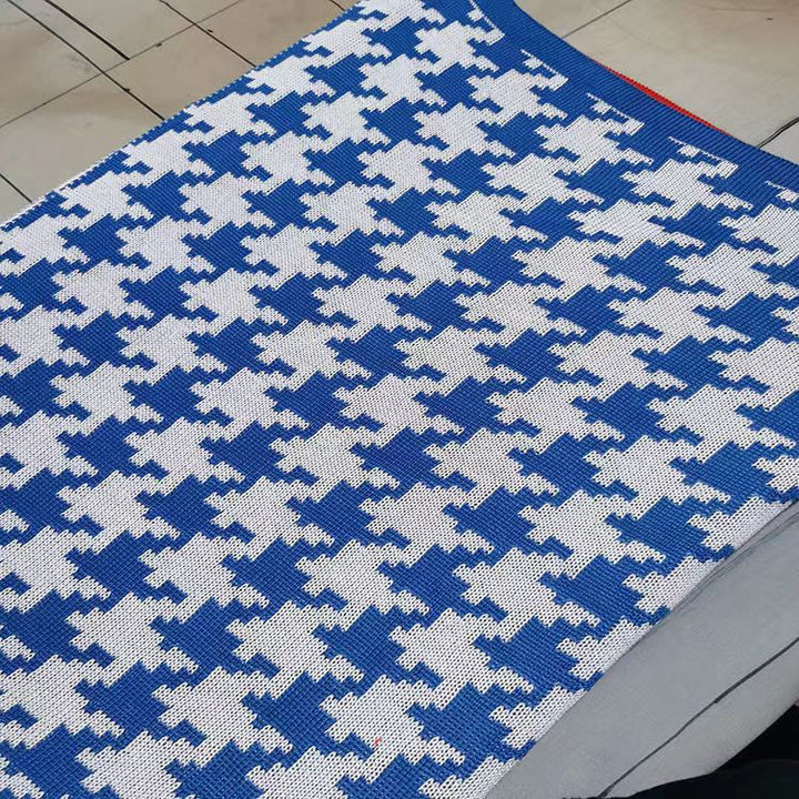 Houndstooth Knit Throw Blanket