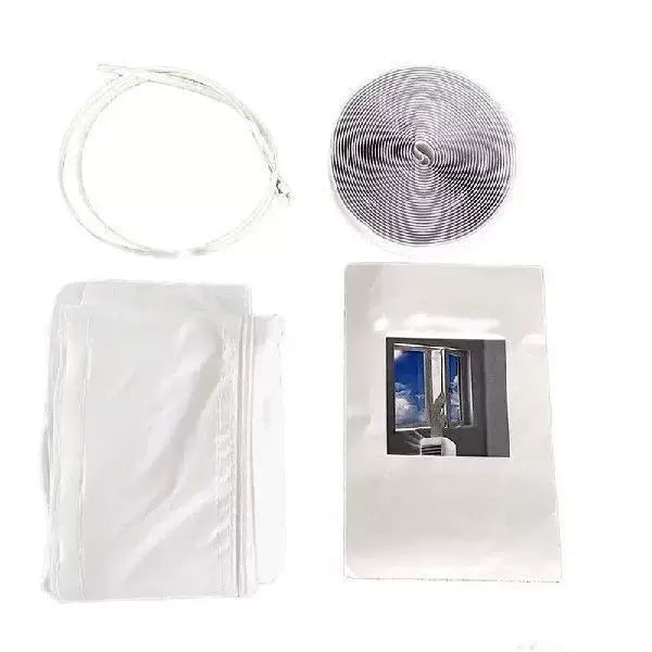 Unisex One Size Adjustable Window Ventilation Adapter Kit for Portable Air Conditioners with Zipper Fabric Panel and Hook and Loop Tape Stornfield