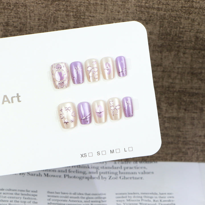 Decorative Press-On Nail Set with Artistic Designs Stornfield