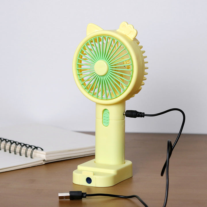 Unisex Portable Handheld Fan with Creative Cat Ears Design Stornfield