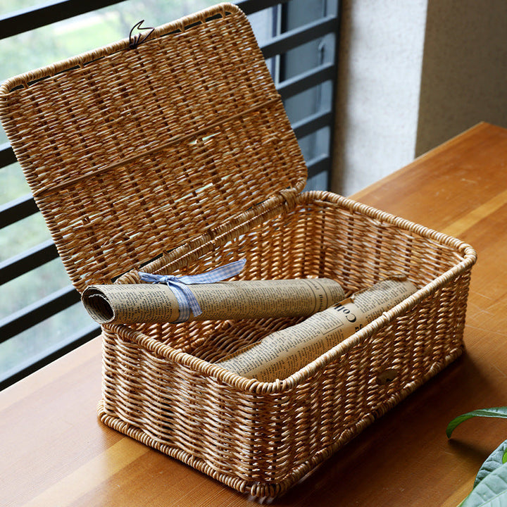 Handcrafted Natural Wicker Storage Chest Stornfield