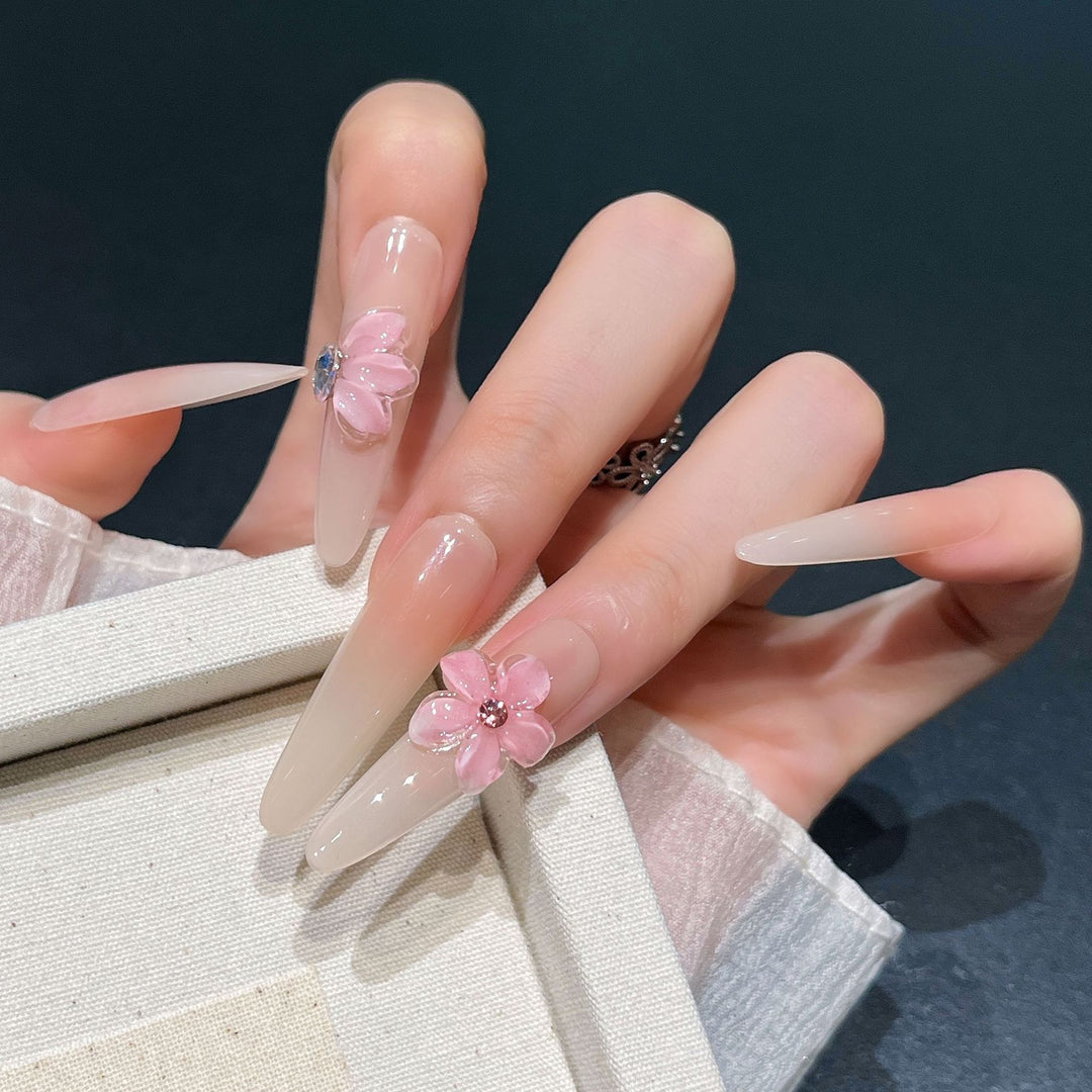 Glamorous Crystal-Studded Stiletto Press-On Nails Stornfield