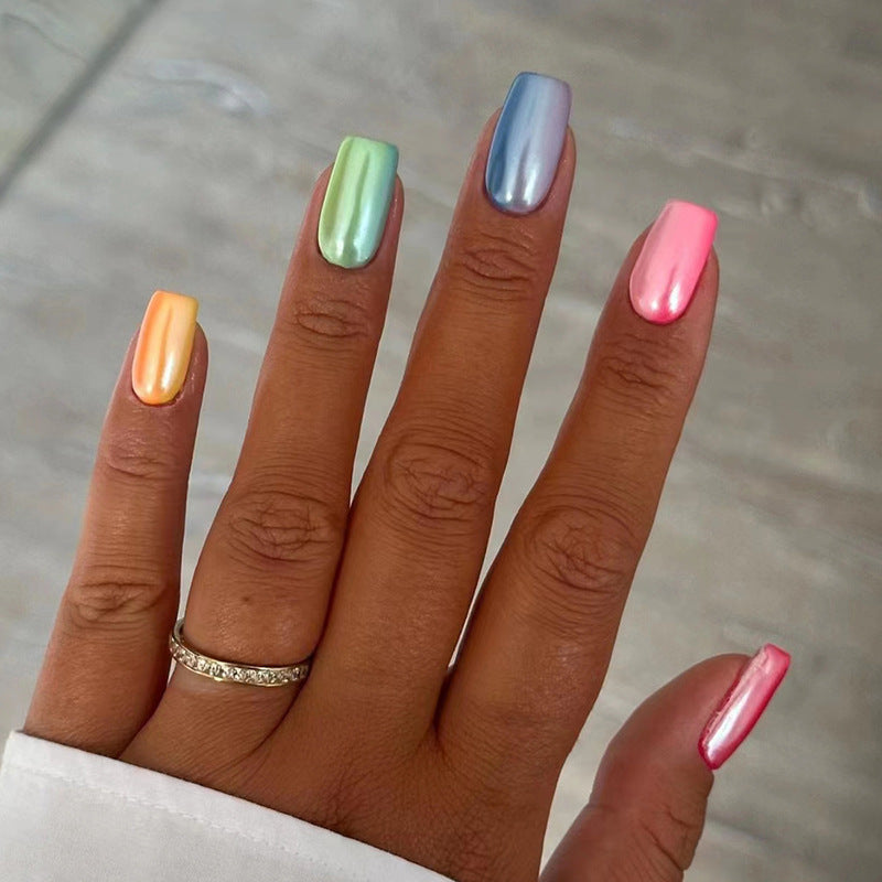 Iridescent Metallic Press-On Nail Set Stornfield