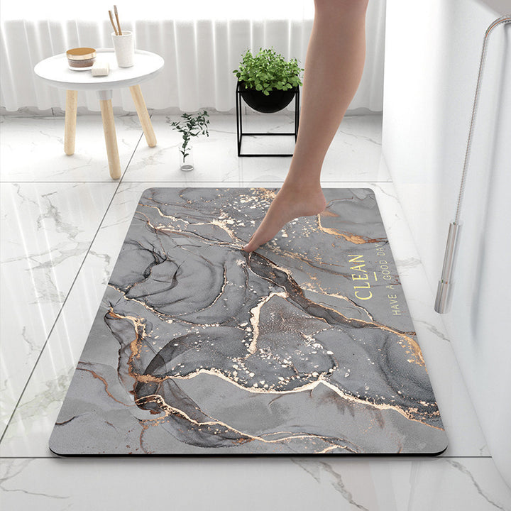Non-Slip Marble Design Bath Mat