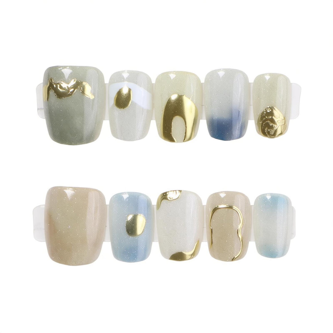 Artistic Marble Effect Press-On Nail Set Stornfield
