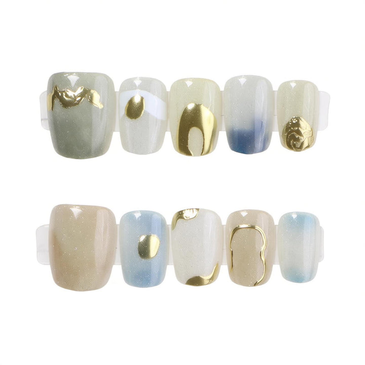 Artistic Marble Effect Press-On Nail Set Stornfield