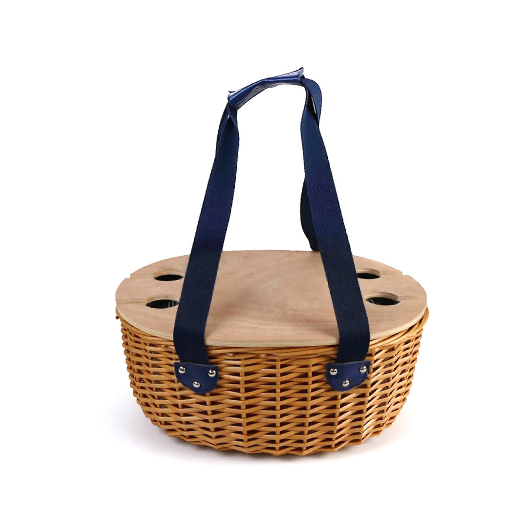 Women’s picnic basket with removable wooden lid and sturdy handles Stornfield