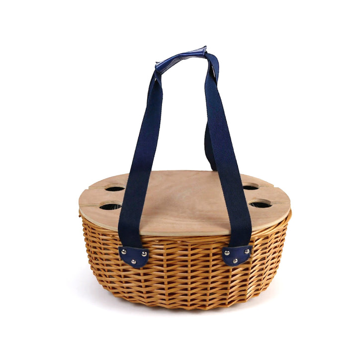 Women’s picnic basket with removable wooden lid and sturdy handles Stornfield
