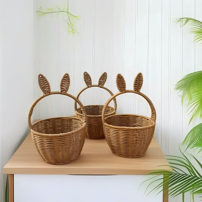 Decorative Bunny Ears Woven Basket Stornfield