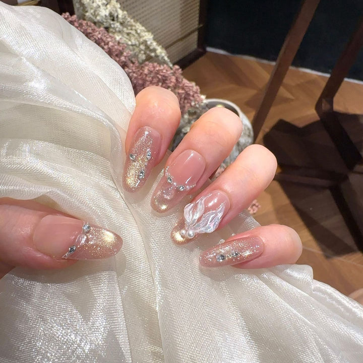 Elegant Rhinestone Embellished Press-On Nails Stornfield